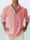 Ανδρικό πουκάμισο - Λινό - Casual fit - Κινέζικος γιακάς - Ελαφρύ και αναπνέει