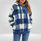 Maglia con cappuccio da donna - Maglia morbida - Taglio casual - Mezza zip - Motivo a quadri - Con cappuccio