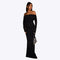 FrenchLiz - Φόρεμα off-shoulder με πούλιες για γυναίκες, φθινοπωρινή έκδοση