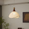 Lampa wisząca Klosz z tkaniny Drewniana lampa sufitowa